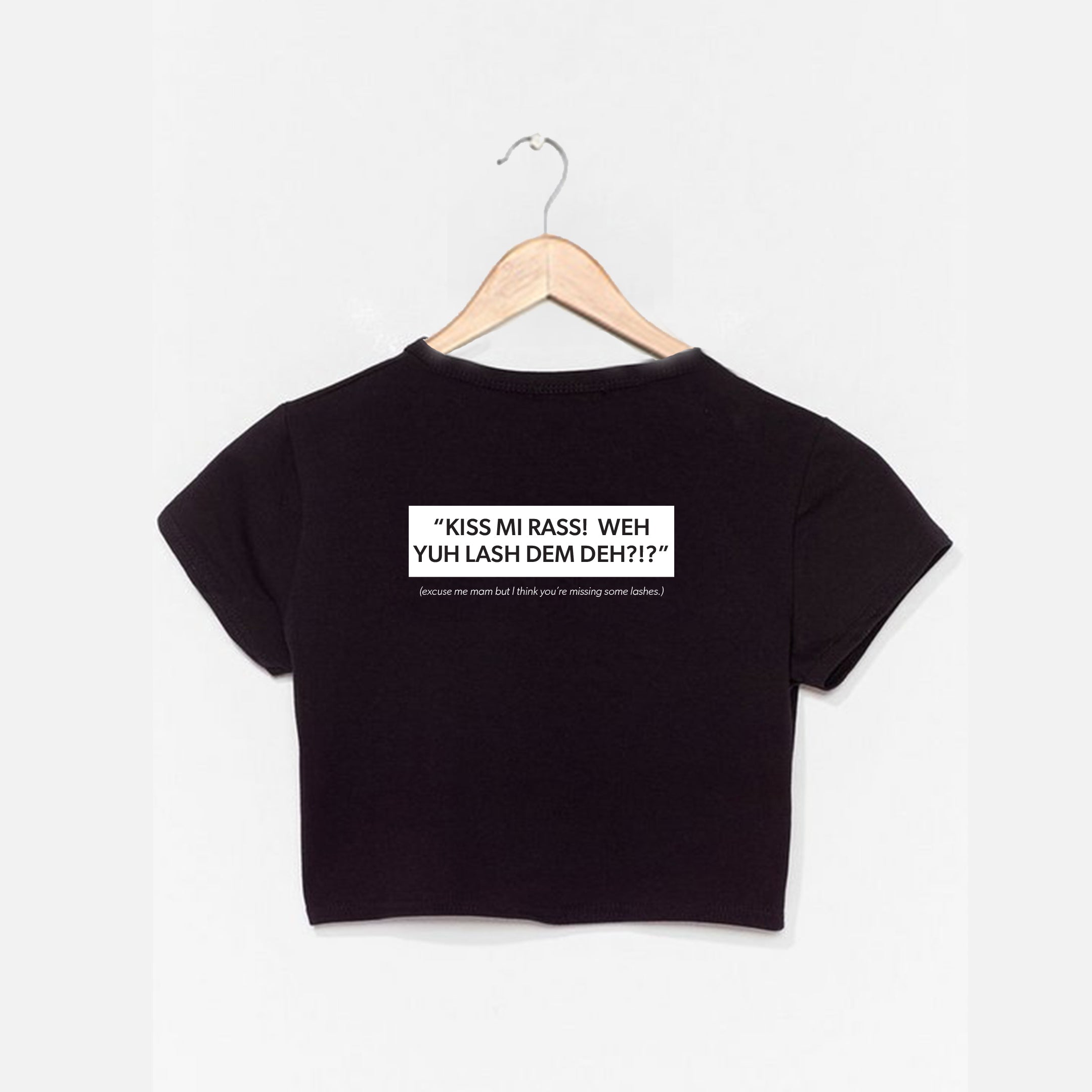Excuse Me Maam printed women's black t-shirt.